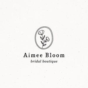 Bridal Boutique Logo, Premade Logo Design, Floral Wedding Watermark Logo, Feminine Logo, Minimal Modern Logo Design, Flower Logo