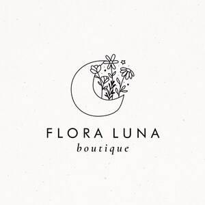 Floral Moon Logo, Celestial Premade Logo Design, Flower Moon Logo, Boho Style Logo, Business Branding, Spiritual Mystic Logo Design