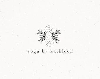 Premade Logo Design, Yoga or Photography Leaf Greenery Logo, Branches Business Signature Logo, Sub marks + Watermarks Branding Bundle