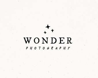 Premade Logo and Branding Kit Photography Organic Stars Magic Brand Design Watermark Stamp Minimal Simple Shop Logo