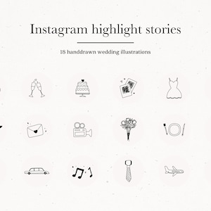 Hochzeit Instagram Story Highlight Icon Covers, Hochzeit Planung Icons IG Cover Stories, Ehe Insta Social Media Kit Vorlagen Lifestyle