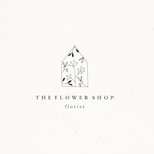 Premade Flower Shop Logo, Local Business Branding, Small Business Brand, Rustic Logo Design, Nature Natural Growing Botanical House Home