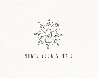 Premade Logo and Branding Kit Yoga Label Design Organic Naturel Skincare Natural Photography Candle Brand Watermark Stamp Minimal Simple