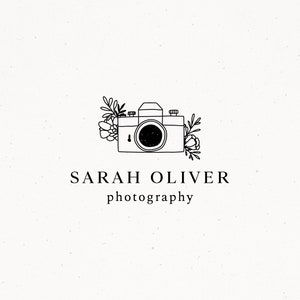 Photography Premade Logo Design, Camera Logo Design, Watermark logo, Botanical Floral Logo, Handmade Logo, Branding Logo