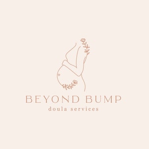 Doula Logo Design, Feminine Pregnant Belly, Lactation Consultant, Birth Services Logo, Motherhood Newborn Pregnancy Photography Logo
