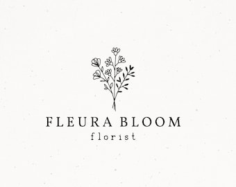 Florist Premade Logo Design, Flower Boutique Logo, Floral Feminine Logo Designs, Botanical Logo, Branding Kit Package, Logo Watermark
