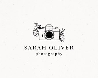 Photography Premade Logo Design, Camera Logo Design, Watermark logo, Botanical Floral Logo, Handmade Logo, Branding Logo