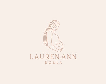 Midwife Logo, Premade Birth Doula Logo, Birthing ObGyn Logo, Pregnant Women, Maternity Business Logo, Birth Photography Logo Watermark