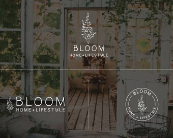 Zestaw logo Floral Circle, botaniczny zestaw do brandingu ślubnego