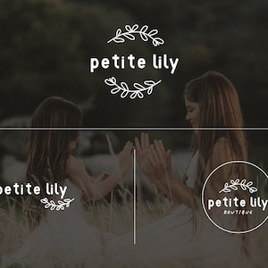 Floral logo Design Mini Branding Packaging Set Kit Boutique Shop Small Business Fashion Brand Custom Design Premade Flower Botanical
