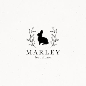 coniglietto coniglio premade logo animale filigrana business bosco etsy negozio branding fotografia minimal pet blog boutique blogger fattoria carina