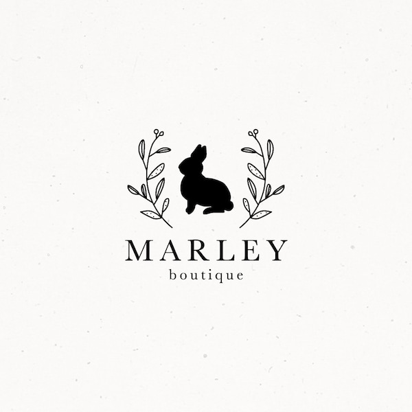 Bunny Rabbit Premade Logo Animal Watermark Business Woodland Etsy Shop Branding Photography Minimal Pet Blog Boutique Blogger Cute Farm