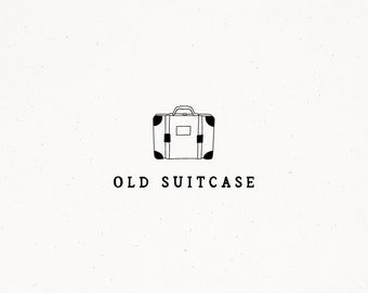 Suitcase Travel Blog Logo Travelling Agency Brand Planner Business Shop Graphics Globe Luggage Set World Vintage Watermark Photographer