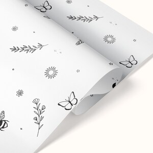 Digital Tissue Paper Design, Branded Tissue Paper, Product Wrapping Paper PDF, Branding Stationery, Packaging Design, Bee Butterfly Pattern image 7