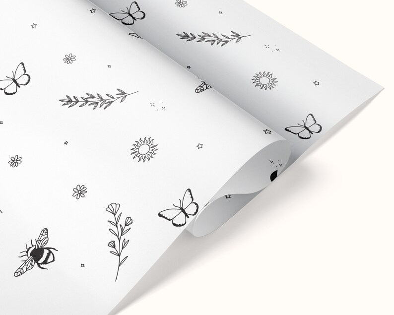 Digital Tissue Paper Design, Branded Tissue Paper, Product Wrapping Paper PDF, Branding Stationery, Packaging Design, Bee Butterfly Pattern image 7
