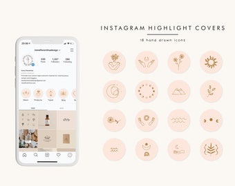 Highlight Cover Icons, Boho Instagram Story Highlight Icons, Highlight Covers for Social Media,  Bohemian Instagram Kit Templates
