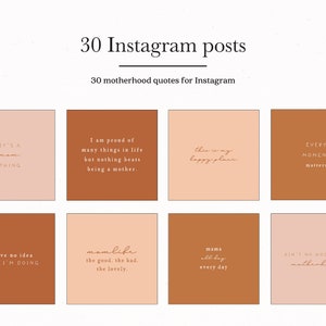 Citações de maternidade para postagens no Instagram, postagens de mãe e mãe para pacote de modelos Insta, Terracotta Mama IG Presets Type Mum Quotes Social Media
