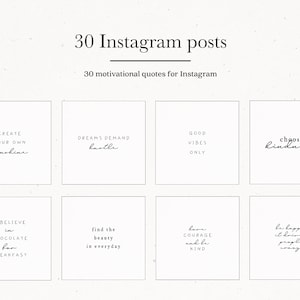 Instagram Motivation Post Sjablonen, motiverende berichten voor Instagram Template Bundle, Instagram Presets Hand Drawn Quotes Social Media