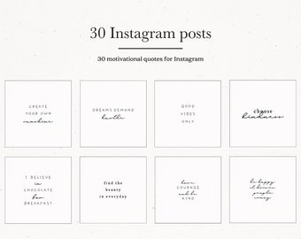 Instagram Motivation Post Templates, Motivational Posts for Instagram Template Bundle, Instagram Presets Hand Drawn Quotes Social Media