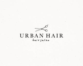 Premade Hairdresser Logo Blogger Hair Salon Etsy Shop Logos Hair Styling Scissors Stamp Watermark Branding Kit Beauty Custom Design Blog