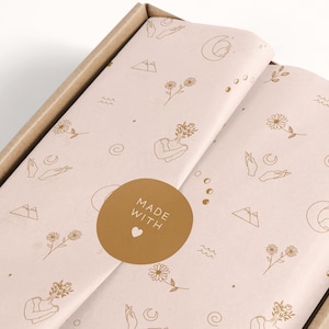 Digital Tissue Paper Design, Carta di tessuto di marca, PDF carta di confezionamento del prodotto, Cancelleria di branding, Design di imballaggio, Modello a farfalla di ape