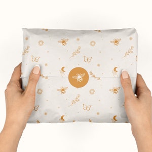 Digital Tissue Paper Design, Branded Tissue Paper, Product Wrapping Paper PDF, Branding Stationery, Packaging Design, Bee Butterfly Pattern image 4