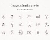 Baby Instagram Story Highlight Icon Covers, Pregnancy Icons IG Cover Stories, Pregnant Insta Social Media Kit Templates Lifestyle Cute