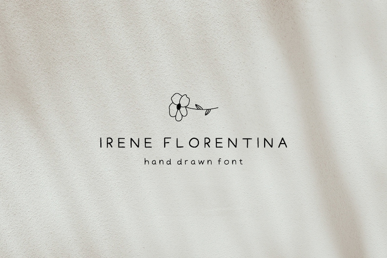 Hand Drawn Font, Irene Florentina Font, Sans Serif Doodle Style Typeface,  Bohemian Font for Logo Design and Branding , Instant Download 
