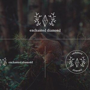 Premade gioielli Logo Design Blog gioiello geometrico fotografia foto filigrana Small Business fiorista naturale botanico gioielli con diamanti
