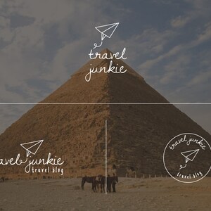 Set da viaggio Logo Kit Design Premade dei viaggiatori fotografia filigrana Blog Blogger carta aereo agente aereo turismo personalizzato marchio di Branding