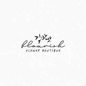 Flower Logo Design Feminine Business Boutique Botanical Photography Natural Organic Branding Designers Blog Logos Watermark Stamp Blogger