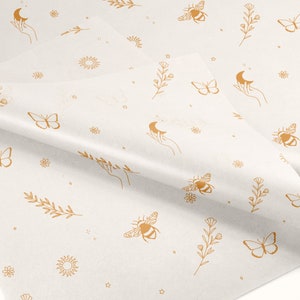 Digital Tissue Paper Design, Branded Tissue Paper, Product Wrapping Paper PDF, Branding Stationery, Packaging Design, Bee Butterfly Pattern image 6