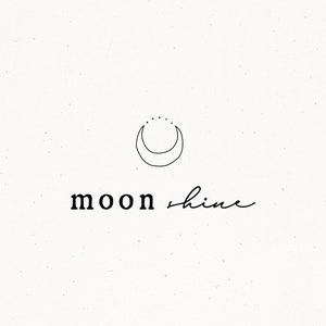 Premade Logo Design Moon Feminine Yoga Minimalist Circle Brand Package Whimsical Round Custom Logo Design Moon Shine with Etsy Cover