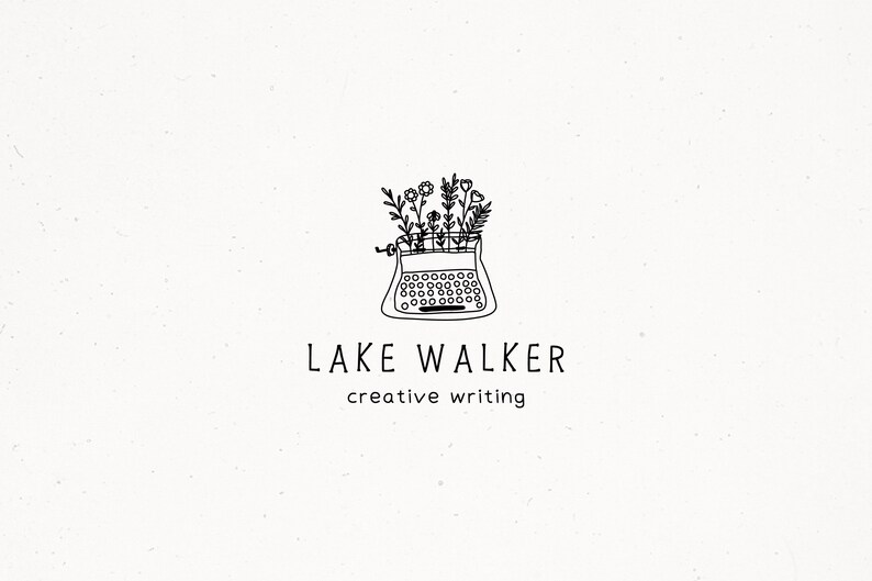Typewriter Logo Premade Logo Design Story Logo Stamp Etsy