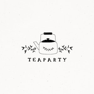 Tea Logo Design Teapot Boutique Photography Graphic Tea Cup Vintage Teacup Floral Watermark Cafe Minimalist Ceramic Rustic Artisan Branding