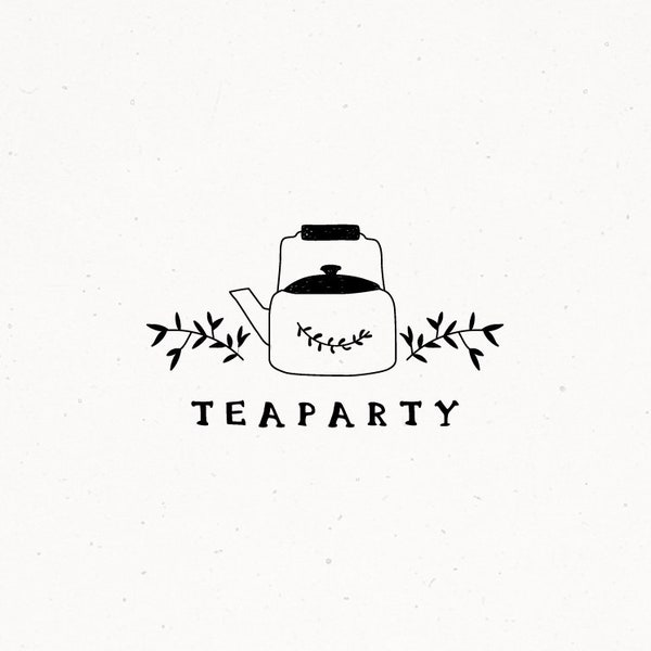 Tea Logo Design Teapot Boutique Photography Graphic Tea Cup Vintage Teacup Floral Watermark Cafe Minimalist Ceramic Rustic Artisan Branding