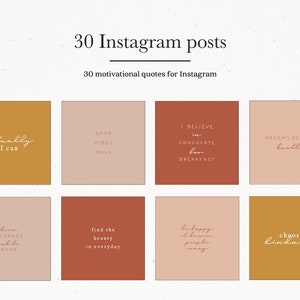 30 Instagram Citazione Motivazionale Post, Terracotta Naturale Giallo Arancione Instagram Post, Premade Instagram Templates Citazioni Orange Post