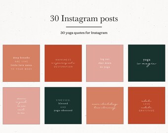 Yoga Feminine Instagram Posts, Yoga Instagram Quote Posts, Meditation Quote Posts for Instagram, Instagram Template Kit for Instant Download