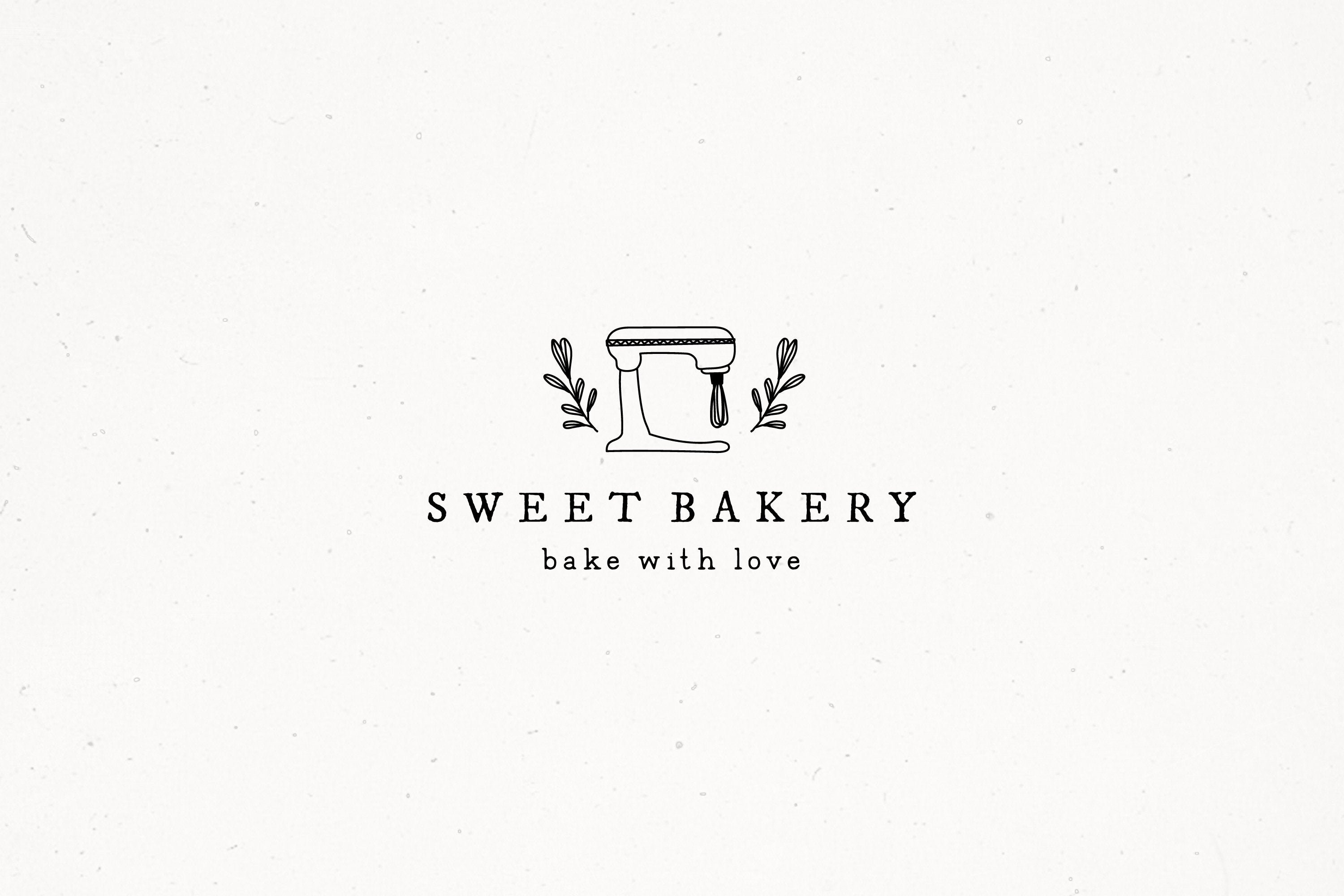 Bakery Premade Logo Design, Mixer Baking Brand, Artisan Boho Logo ...