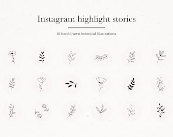 Instagram Highlight Story Covers, Hand drawn Social Media Icons, Instagram Template Branding Package, Instagram Templates Lifestyle Icons