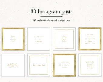 Instagram Gold Template Posts, Instagram Gold Motivational Quote Posts, Instagram Story Post Quotes, Gold Motivation Quotes Instagram Bundle