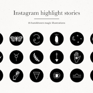 18 Magic Instagram Highlight Icons Black and White, Instagram Highlight Covers for IG Branding, Instant Download Icons for IG Magic