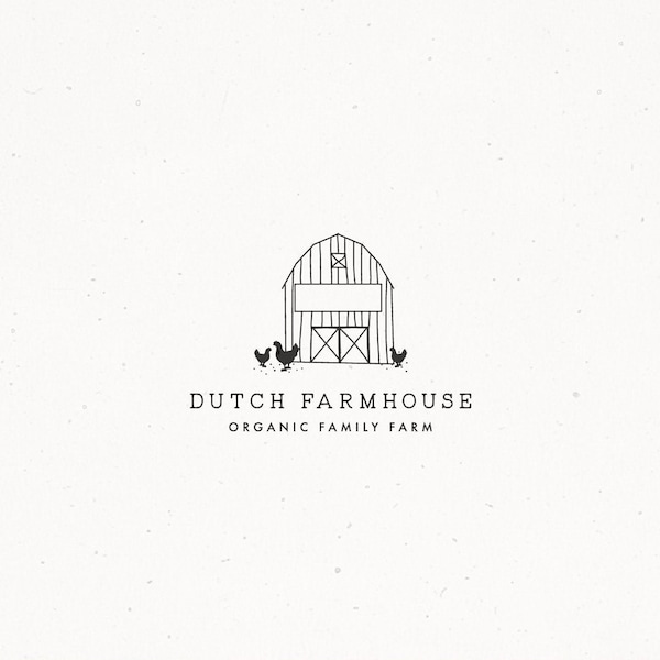 Premade Farmhouse LogoDesign, Family Farm Logo, Business Branding Kit Package, Hand Drawn Farmhouse for Blog Website, Farmers family
