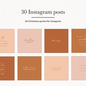 Christmas Instagram Quote Posts, Instagram Post Templates, Holiday Season Social Media Post Pack, Daily Instagram Post, Winter Quote Brown