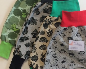 Sarouel mi-saison évolutif pour bébé motif et taille au choix  en sweat bouclette