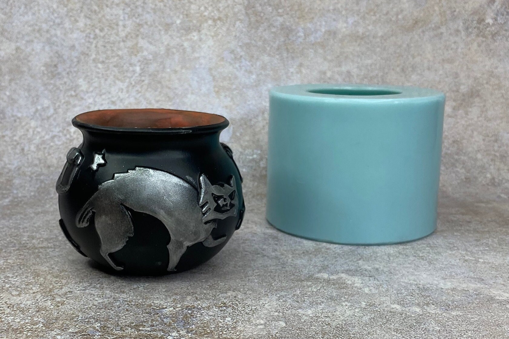 Cauldron Halloween. Silicone Molds. Cauldron Mold 3d. Forms for Candles