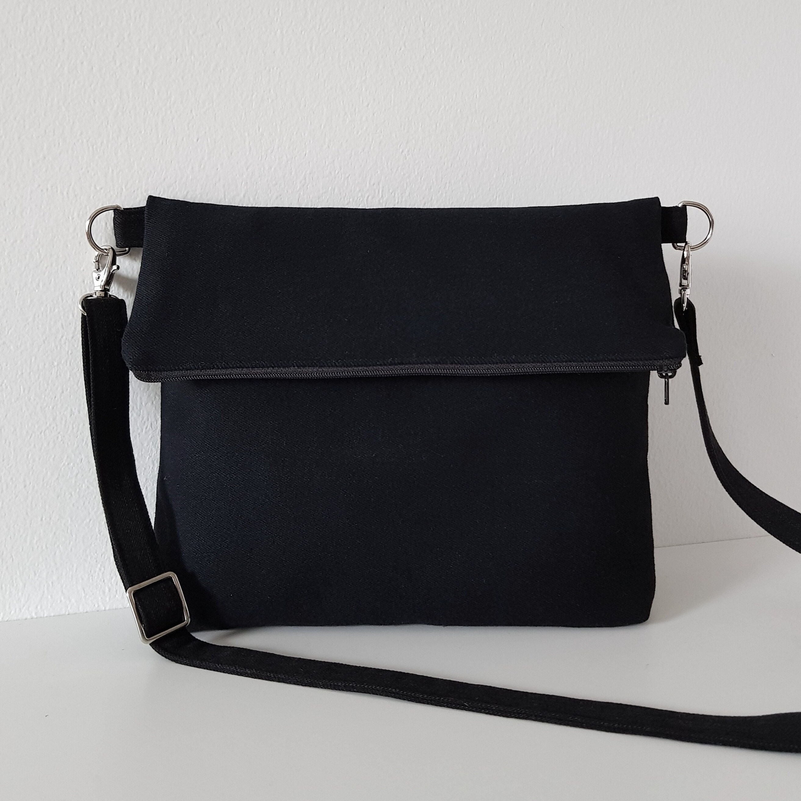 Leather Fold Over Crossbody Bag Etsy