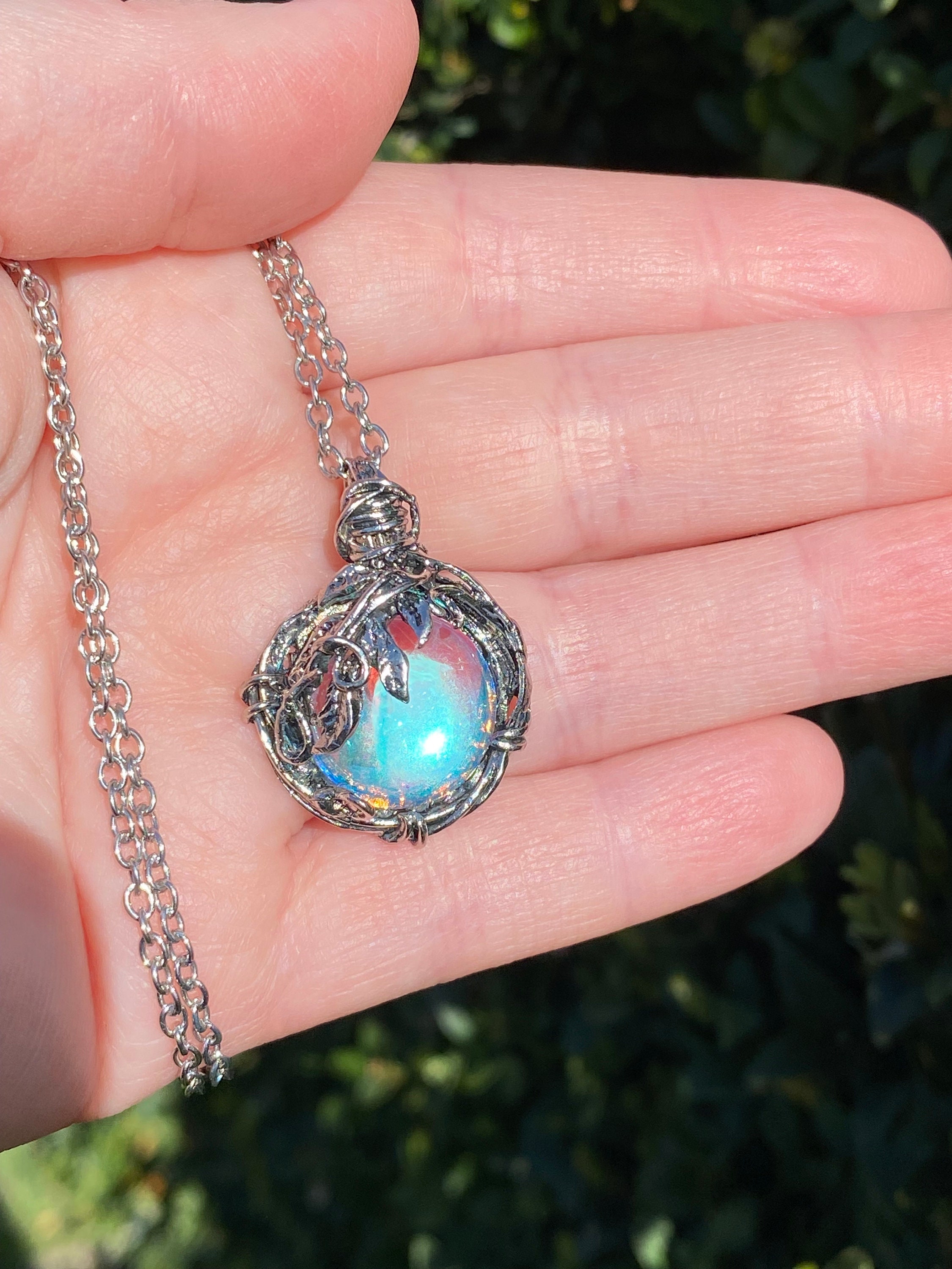 Witch’s Mirror Necklace | Hexenspiegel Protection Amulet From Dark Arts |  Wiccan Amulet | Alter Tool