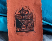 Campsite Coffee 4 quot x6 quot mini print