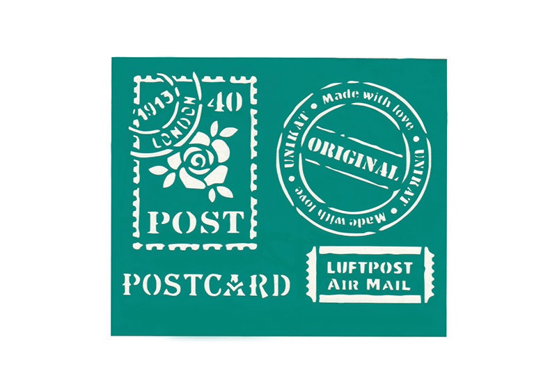Stencil selfadhesive set of postal stamps Plastic stencil Etsy